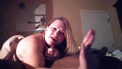 Blonde milf gets her black cock filled up with cum