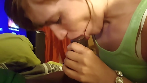 Brunette brunette gets her tight pussy and fucked by a hard dick