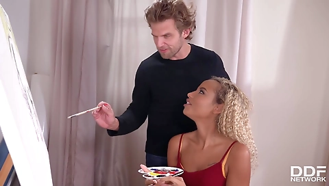 Ebony girl with a tattooed pussy enjoys getting fucked