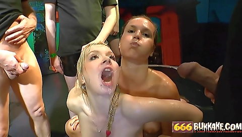 Blonde getting fucked in the face and pissing in the mouth