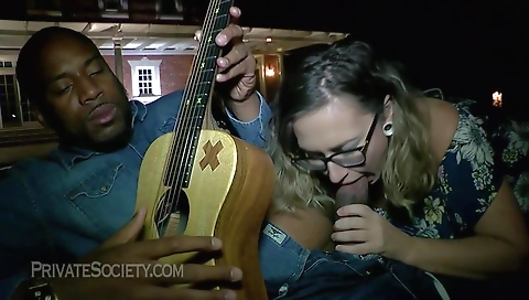 Big tits milf with a tattoo takes it to the next level