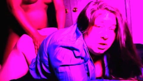 Black bra and panties brunette girl is getting her mouth around ghee