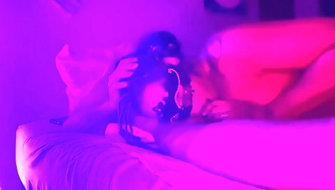 Hot interracial blowjob with a big ass and a deepthroat