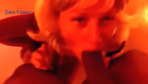 Mature blonde and her boyfriend are playing with a dick