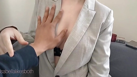 Horny teen stepson is getting her tight pussy nailed