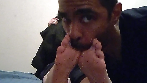 Britt with big titties shows her feet in fetish webcam video