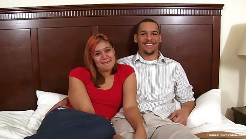 Ebony teen enjoys a hard cock blowjob and cunnilingus