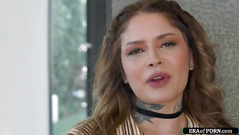 Latina with a tattooed pussy gets fucked hard and deep