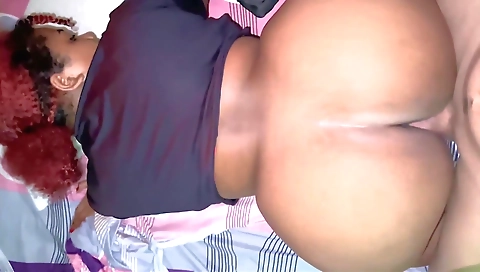 Chubby redhead with big boobs gets pounded doggy style