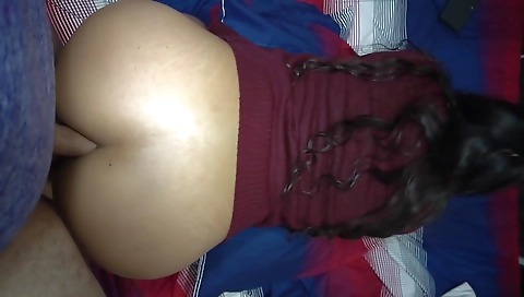 Ebony teen gets fucked in anal from a young black man