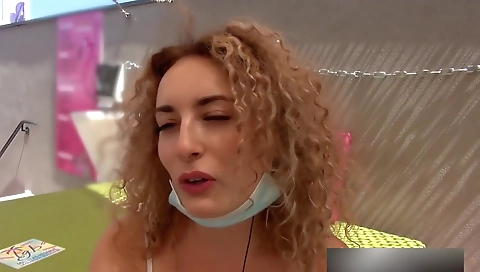 Interracial threesome with a blonde and a brunette