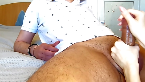 Amateur brunette in a black dress gets her pussy fucked