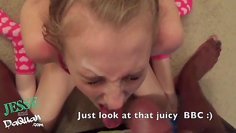 Blonde babe with a hairy ass gets fucked by a white guy