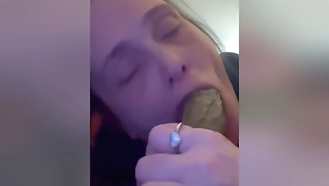 Mature brunette receiving a big cock deep down her throat