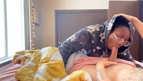 Mature ebony and her blonde are in a threesome video