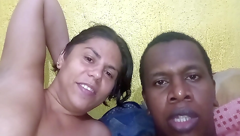 Ebony hottie sucks a hot boy and then he fucks her