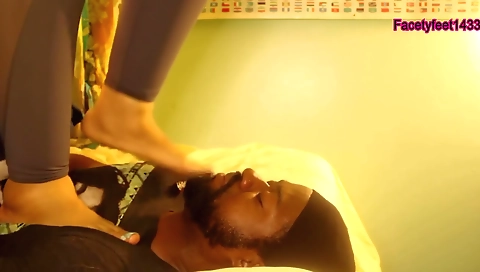 Preview-girl Uses Her Neighbors Face To Massage Her Sweaty Feet