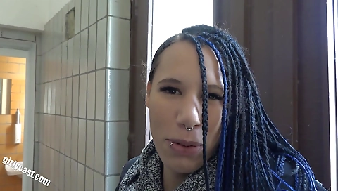 Interracial threesome with a cute teen girl and a stud