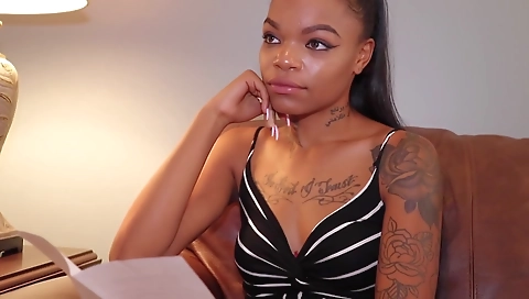 Black and ebony girl gets anal fucked in the shower