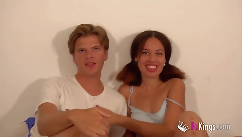 Tattooed ebony teen sucks deep throat of a large black cock